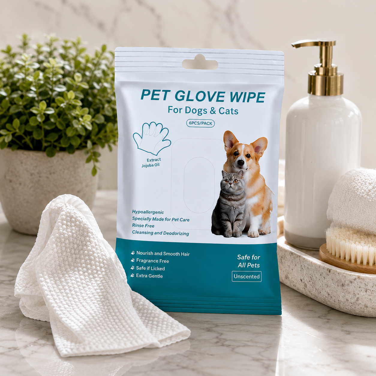 Barkera CleanPaw Grooming Gloves