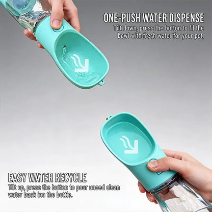 3-in-1 Portable Pet Water Bottle 20 Oz - Leak-Proof Dog Water Container with Poop Bag Dispenser for Travel, Hiking, and Outdoor Activities