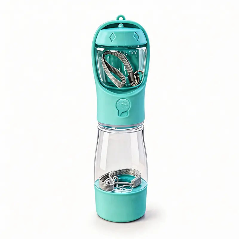 3-in-1 Portable Pet Water Bottle 20 Oz - Leak-Proof Dog Water Container with Poop Bag Dispenser for Travel, Hiking, and Outdoor Activities