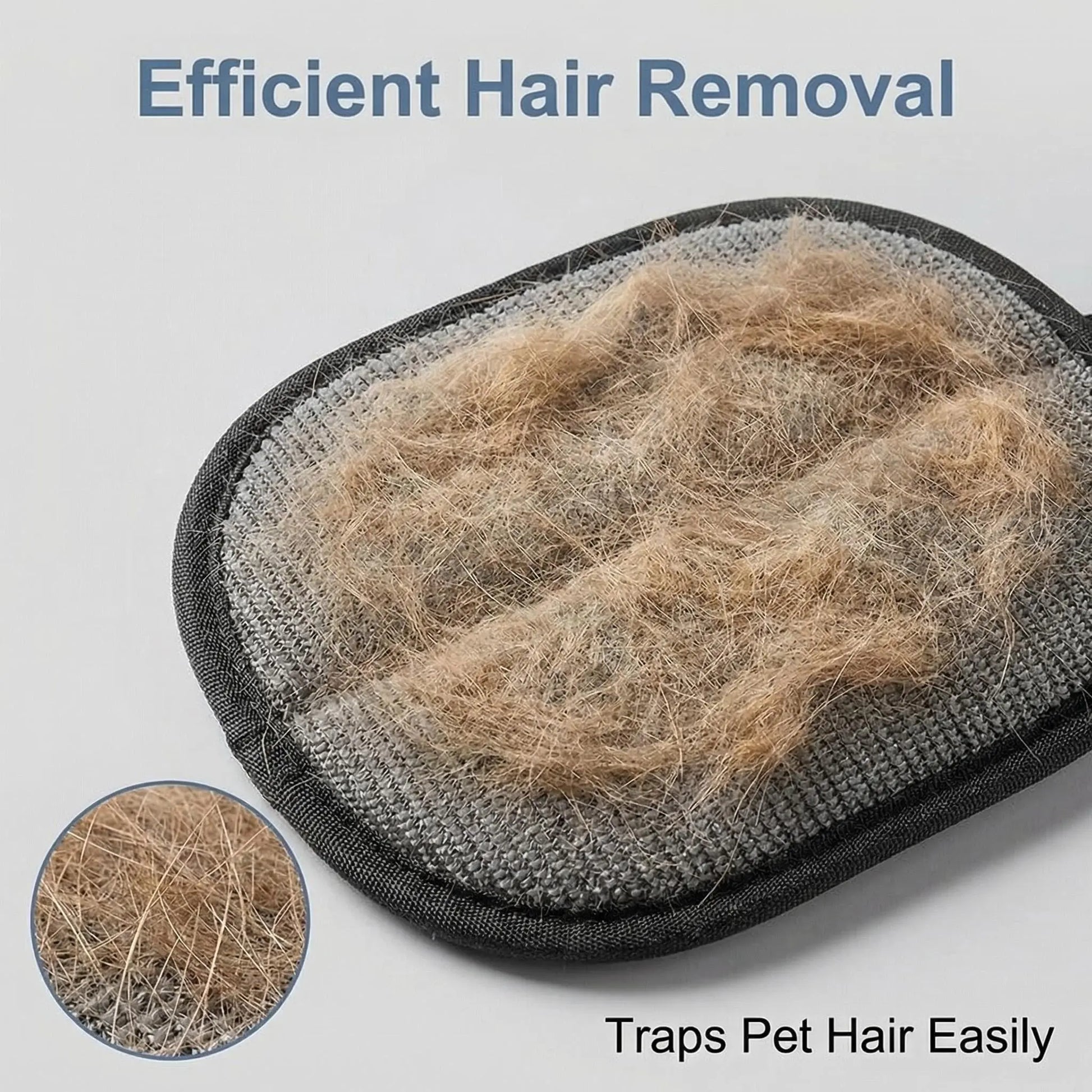 Electrostatic Pet Hair Remover Gloves - Two-Way Brush for Effective Grooming and Cleaning of Cat and Dog Hair - Portable Roller Tool